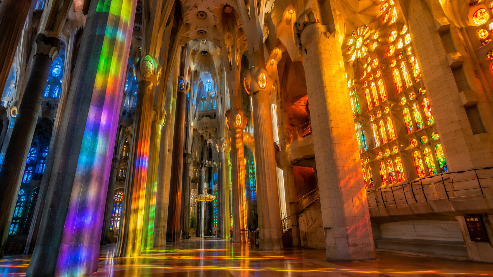 Sagrada Família interior stained glass, a must-book tour on any 21 day Spain itinerary
